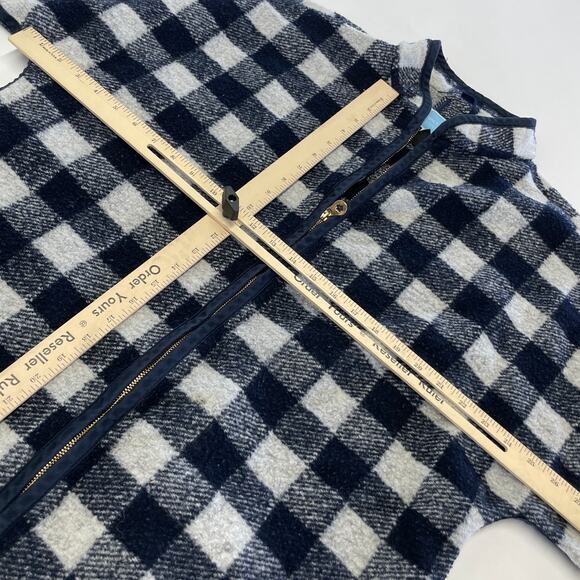 Draper James Cape Coat Womens X Small Small Blue White Buffalo Check Full Zip - Picture 8 of 10